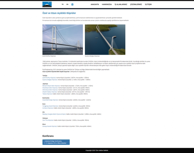Fuji Mühendislik Web Sitesinin İçerik Sayfası Tasarımı